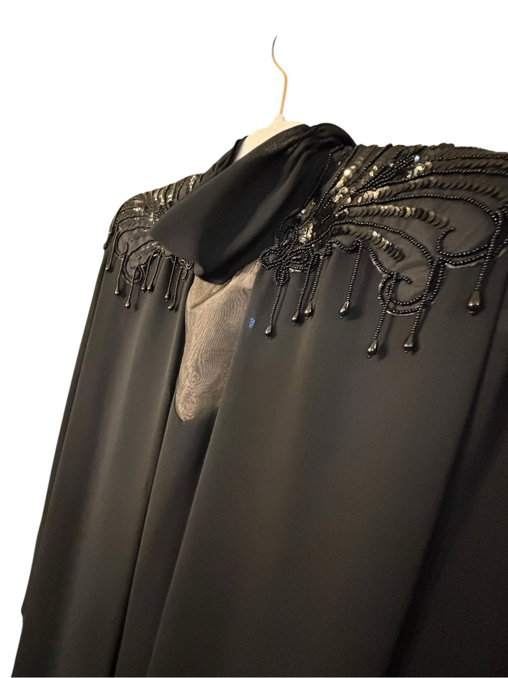 Ursula of Switzerland Black Beaded Fringe Midi Dress - Picture 3 of 8